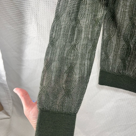 Banana Republic green mesh long-sleeve Sz XS - Picture 4 of 7